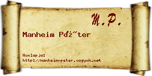 Manheim Péter névjegykártya